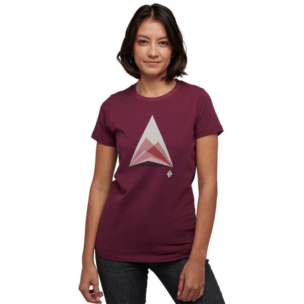 Camiseta Mujer W Mountain Transparency Tee Black Diamond Rojo 2