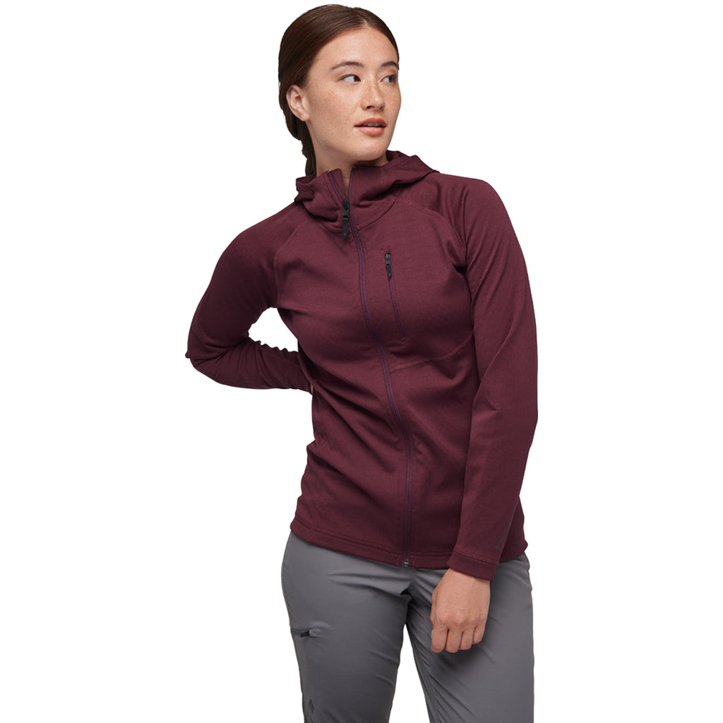 Polar Mujer W Coefficient Fleece Hoody Black Diamond Rojo 1