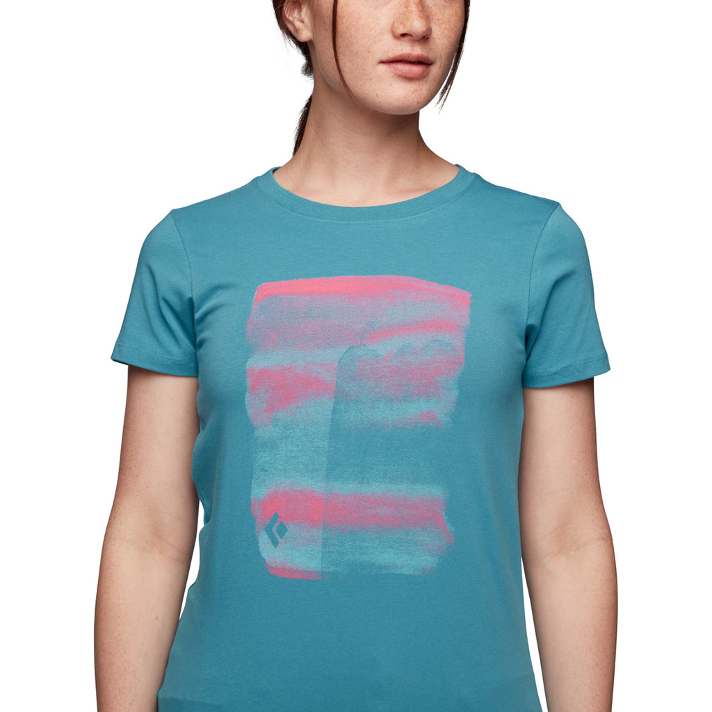 Camiseta Mujer W Big Wall Ss Tee Black Diamond Azul 3