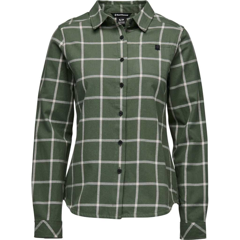 Camisa Mujer W Serenity Ls Flannel Shirt Black Diamond Verde 1