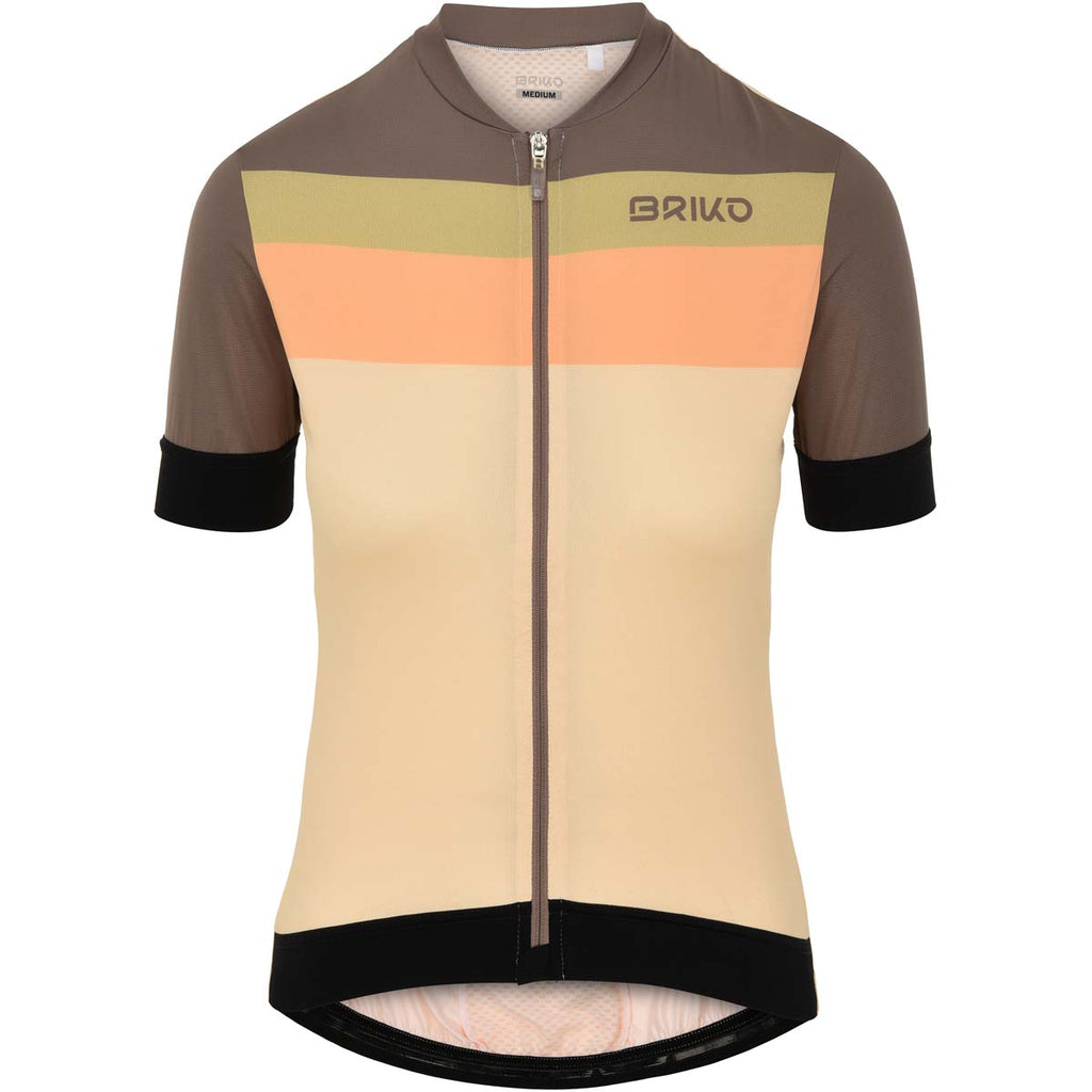 Maillot Ciclismo Mujer Jerseyka Stripe Lady Briko Amarillo 1