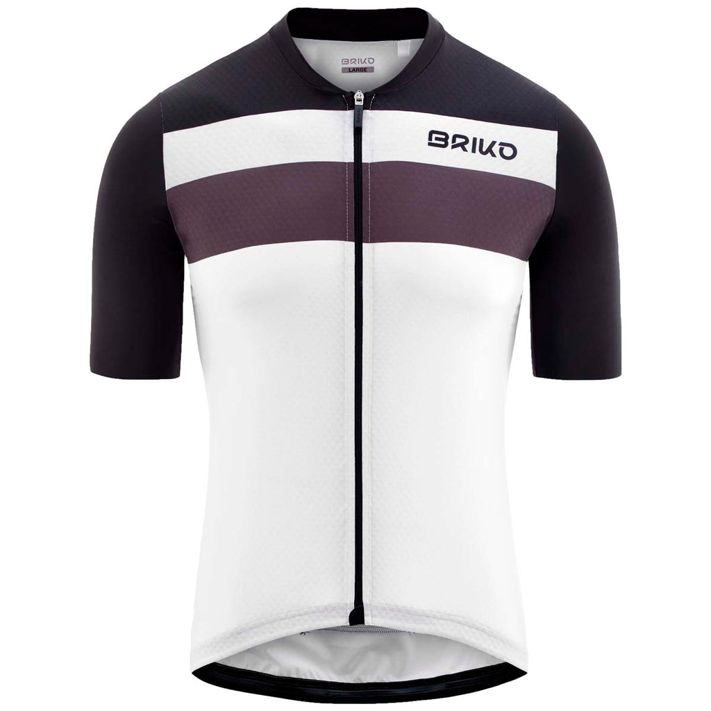 Maillot Ciclismo  Jerseyko Stripe Briko Blanco 1