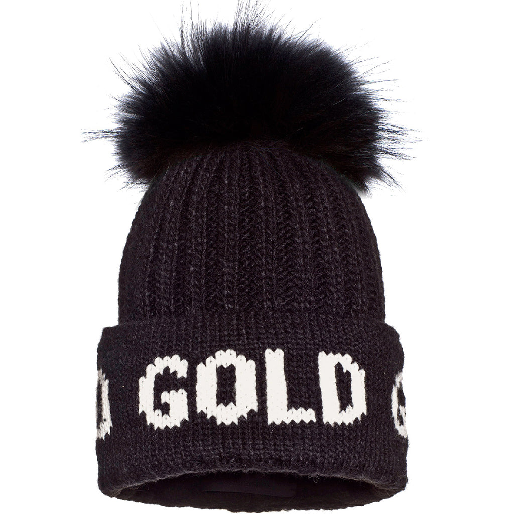 Gorro Mujer Hodd Beanie Real Pom Goldbergh Negro 1