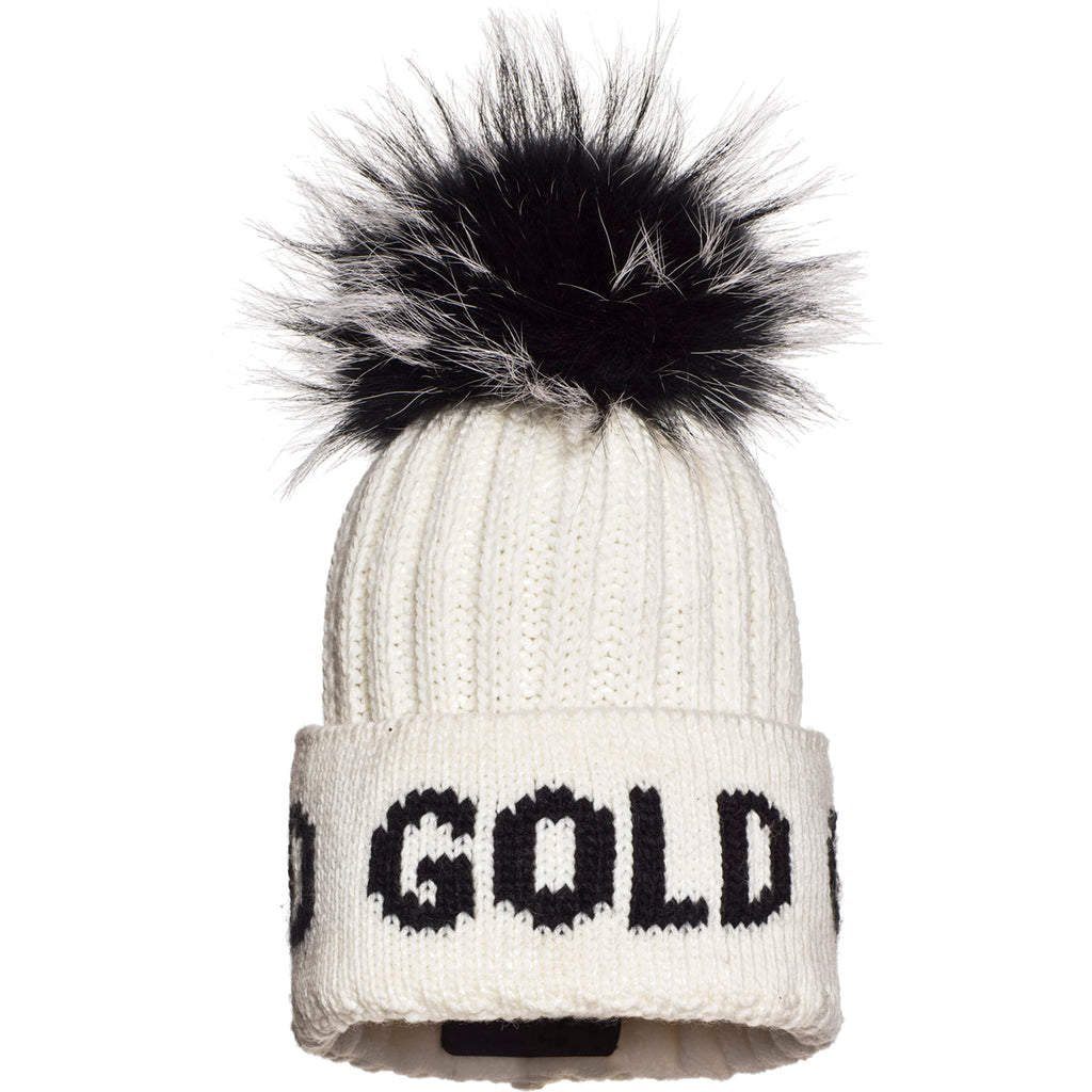 Gorro Mujer Hodd Beanie Real Raccoon Fur Goldbergh Blanco 1