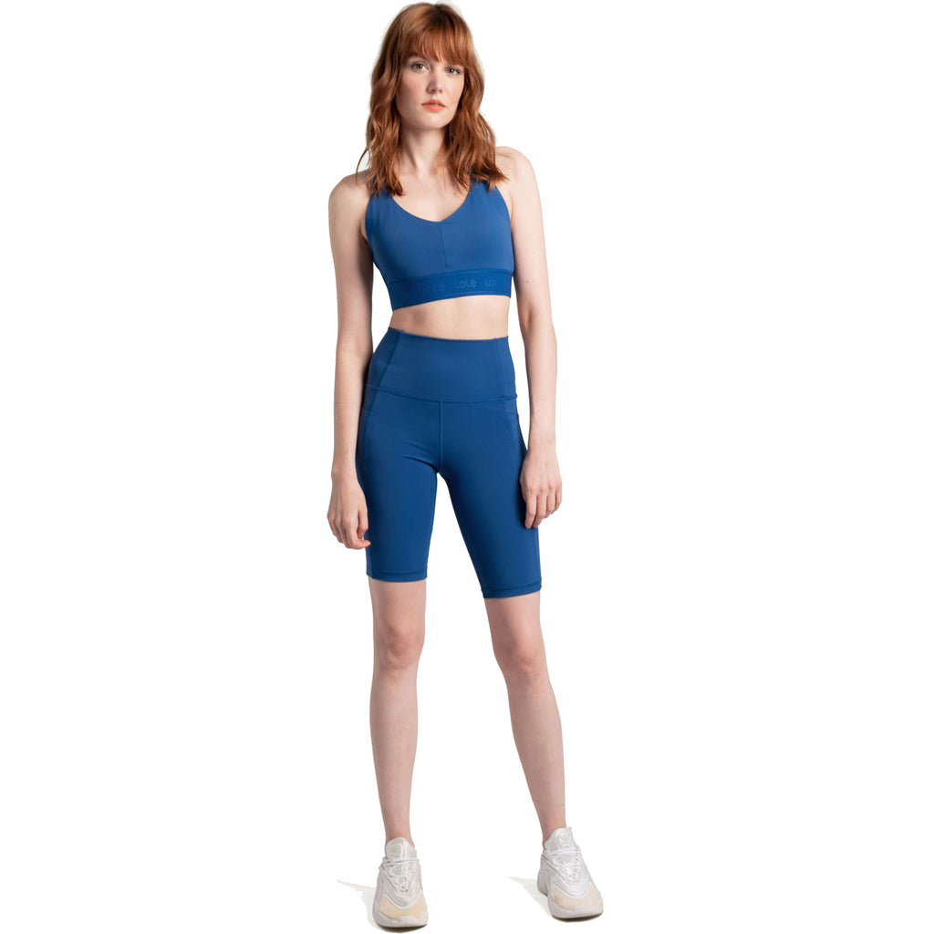 Pantalón Corto Mujer Step Up Biker Shorts Lole Azul 1