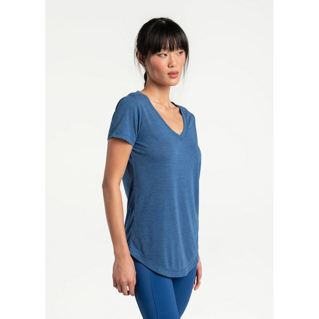 Camiseta Mujer Everyday V-Neck Short Sleeve Lole Azul 3