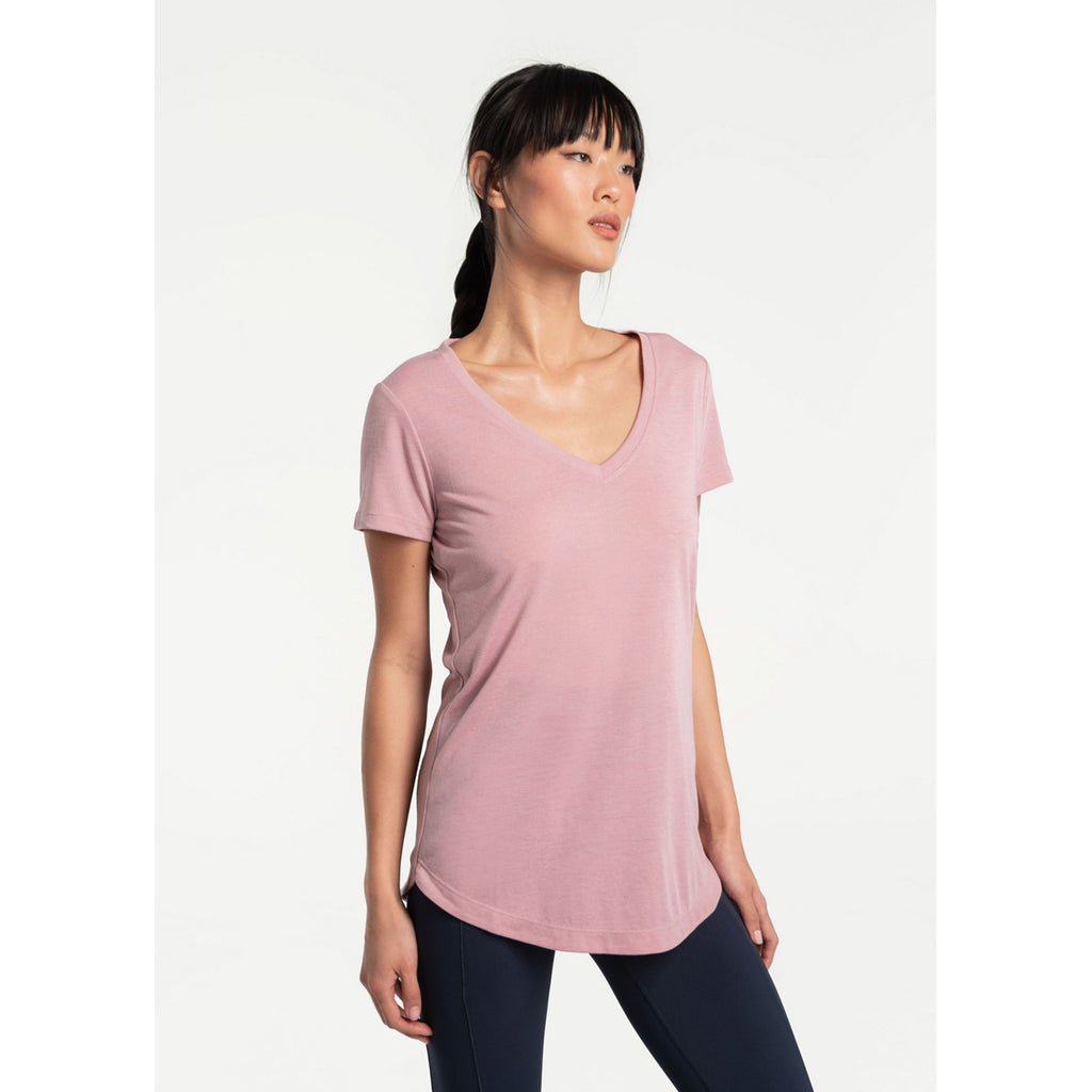 Camiseta Mujer Everyday V-Neck Short Sleeve Lole Rosa 3