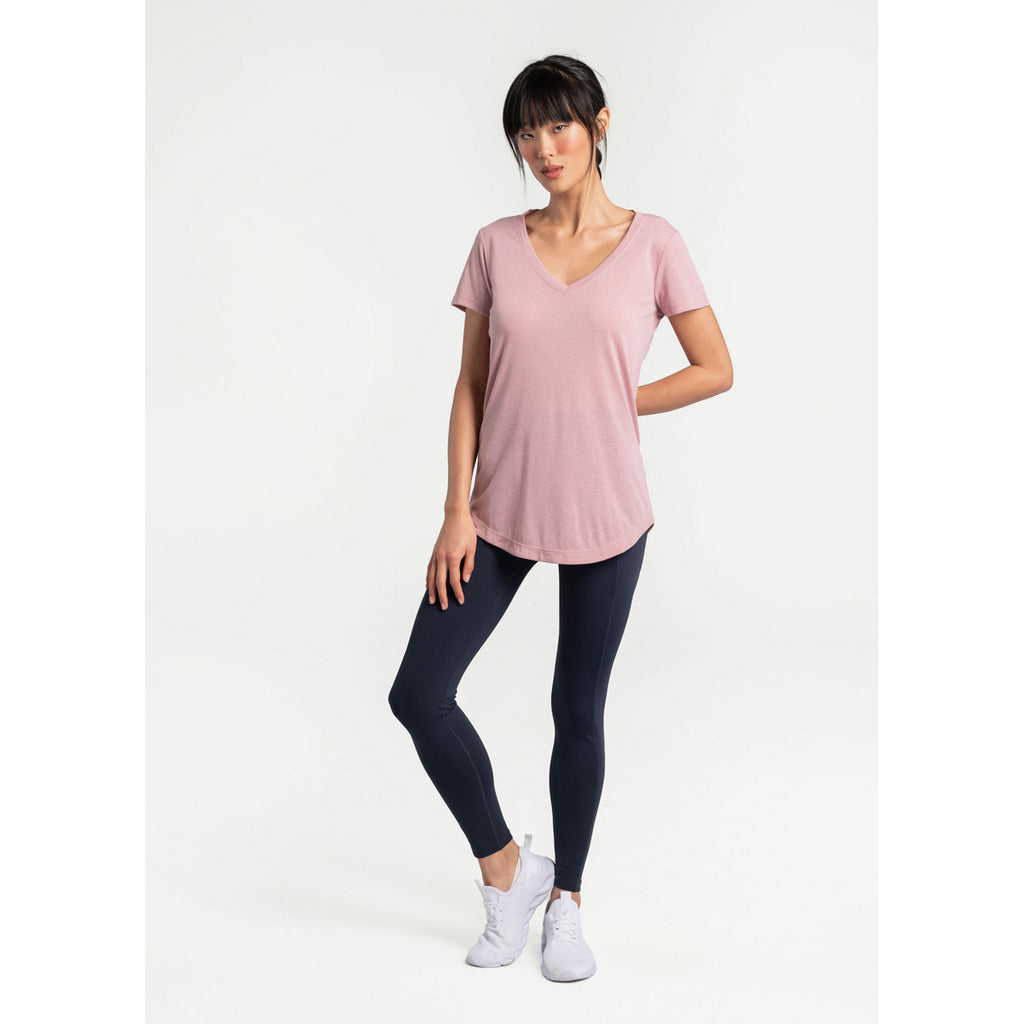 Camiseta Mujer Everyday V-Neck Short Sleeve Lole Rosa 4