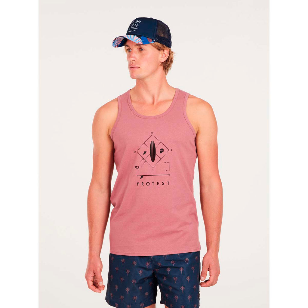 Camiseta De Tirantes Hombre Prtrally Singlet Protest Rosa 3