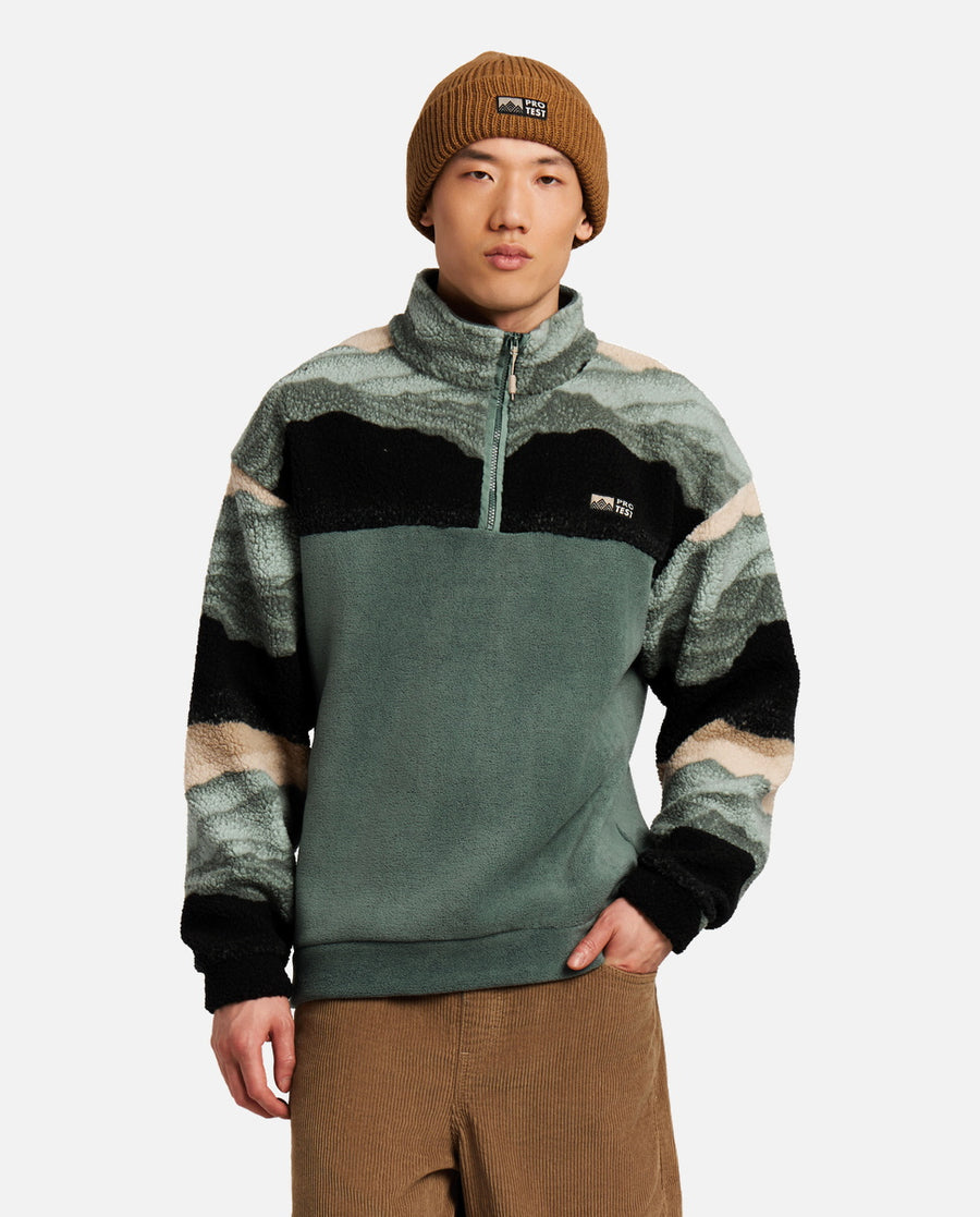 Sudadera Hombre M Public Outdoor 1/4 Zip Top Verde