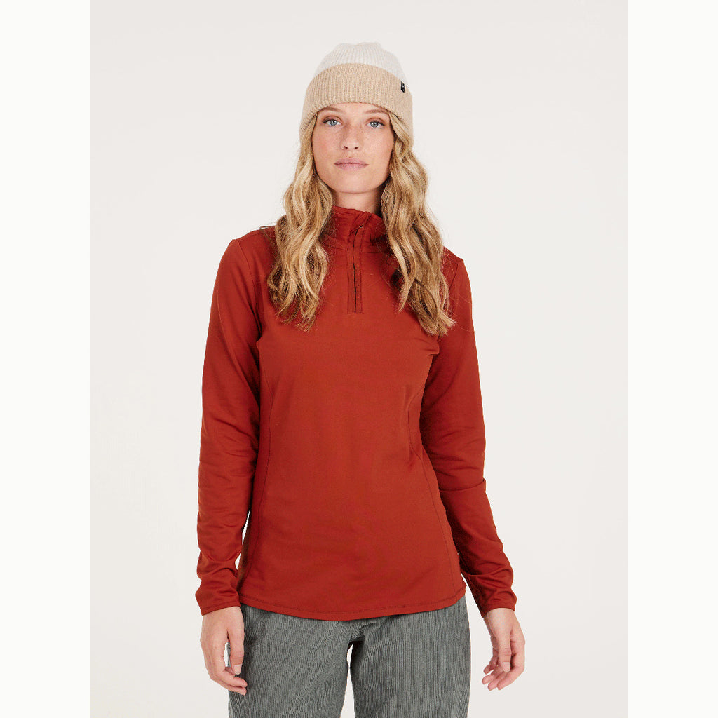 Polar Mujer Fabriz 1/4 Zip Top Protest Rojo 3