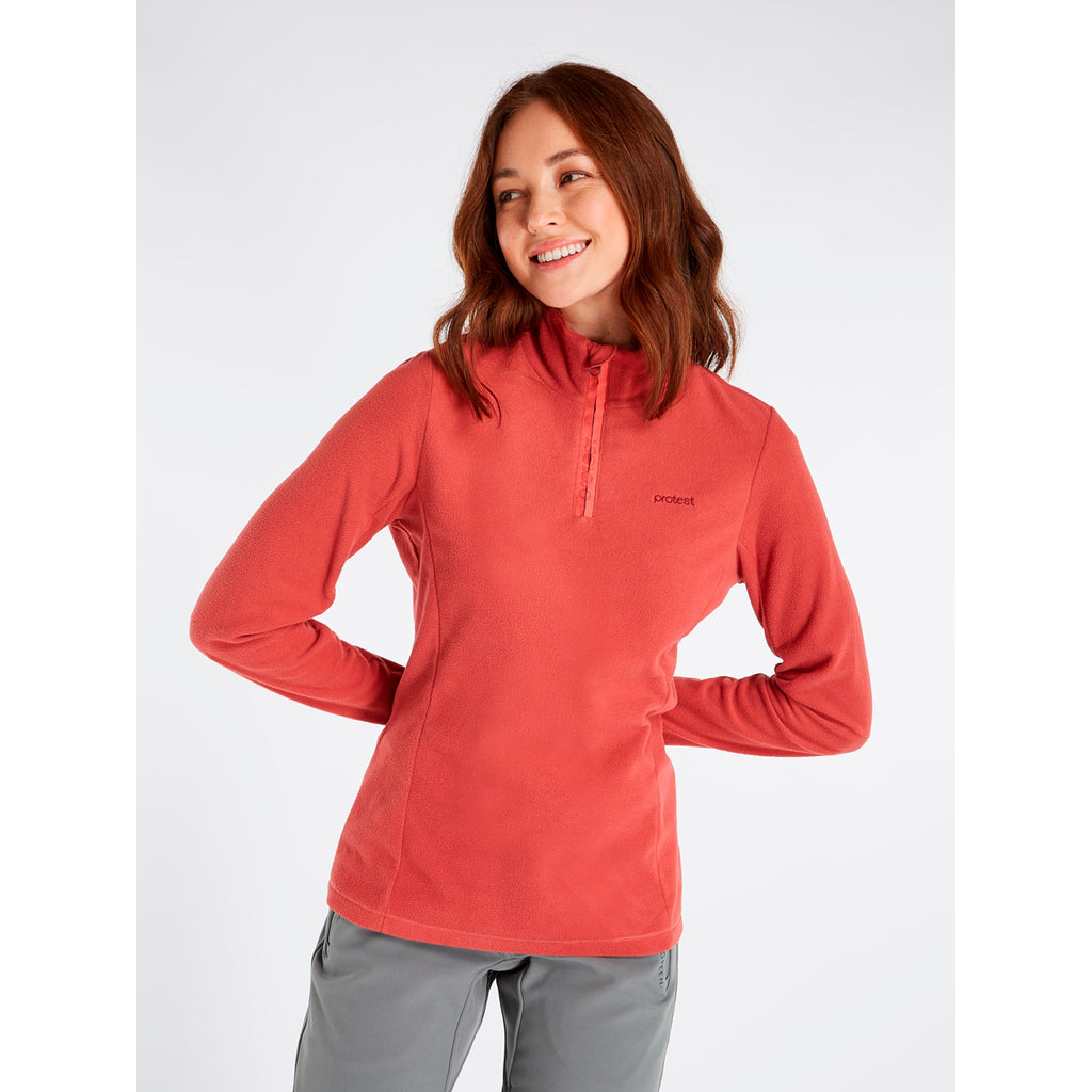 Polar Mujer Mutez 1/4 Zip Top Protest Rojo 3