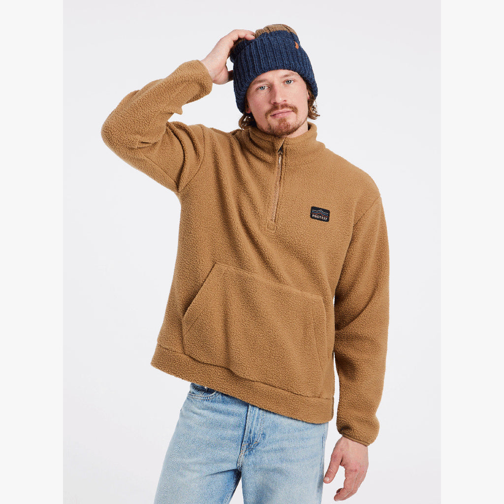 Polar Hombre Prtporis 1/4 Zip Top Protest Marrón 3