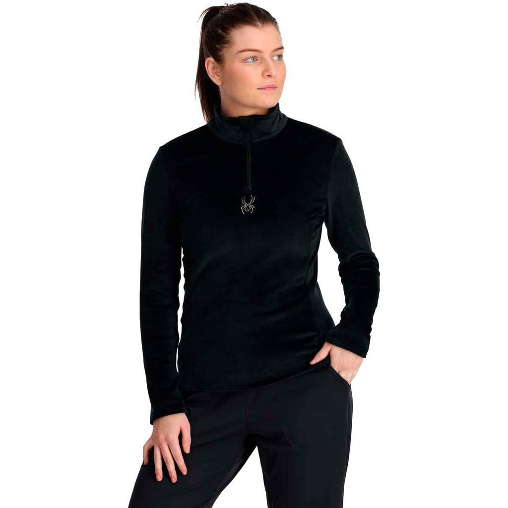 Polar Mujer W Shimmer Bug 1/2 Zip Spyder Negro 1